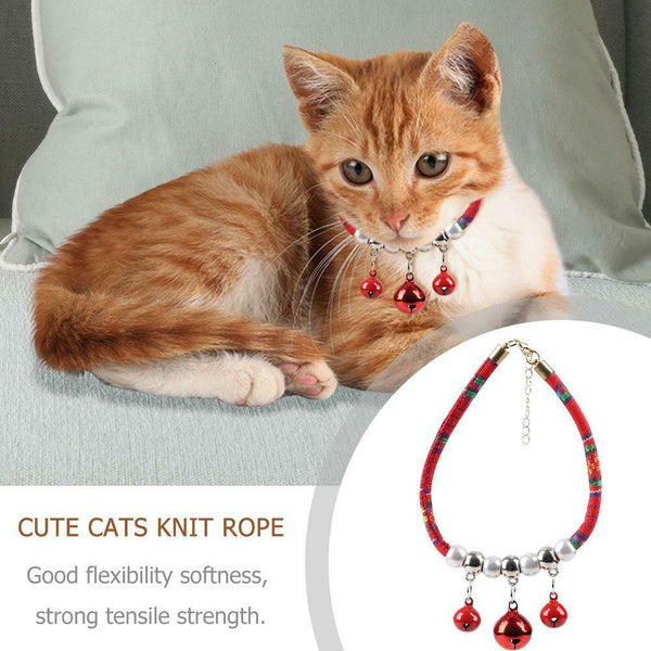 Adjustable Pet Dog Bell Braided Collar Necktie Cat Necklace Pets Supplies  #gib