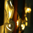 LED Warm Wooden Heart Shape String Fairy Lights For Xmas Wedding Decorations OZ