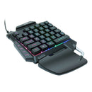 Professional 35 Keys RGB Backlit One Handed Gaming Keyboard USB Wired for Games