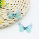 50Pcs Gradient Color Organza Fabric Butterfly Appliques 38Mm Translucent Ch