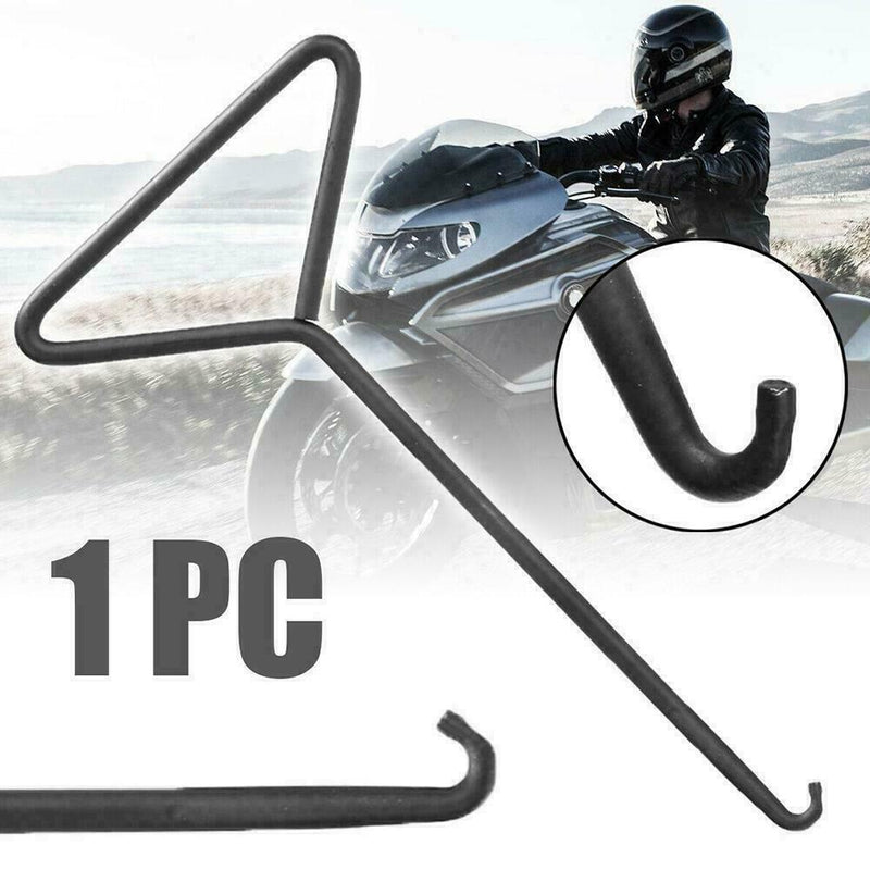 1* Universal Motorcycle T-Handle Stand Spring Hook For Exhaust Puller Black J2F5