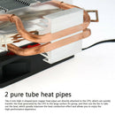 9cm CPU Cooling Fan 2 Heat Pipes Desktop LED Cooler Radiator (Color Light)