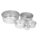5Pcs/Set Aluminum Alloy Round Cake Mould Chiffon Cake Baking Pan Pudding Ch