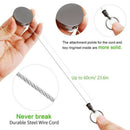 1pc Retractable Badge Holder Reel Name Card Keychain Metal ID Belt Clip Keyr Kw