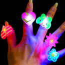 10Pcs Kids LED Flashing Glow in Dark Finger Rings Xmas Party Favor Toys Gifts