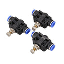 Pneumatic Quick Fitting 6mm to 6mm Push In Speed Controller Valve 3pcs V5E9