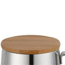 Hand Drip Wood Lid Coffee Pot Narrow Spout Stainless Steel Pour Over Restaurant