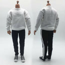 1/6 Scale Round Collar Sweatshirt Top Outfit and Striped Pants For 12'' HT PH