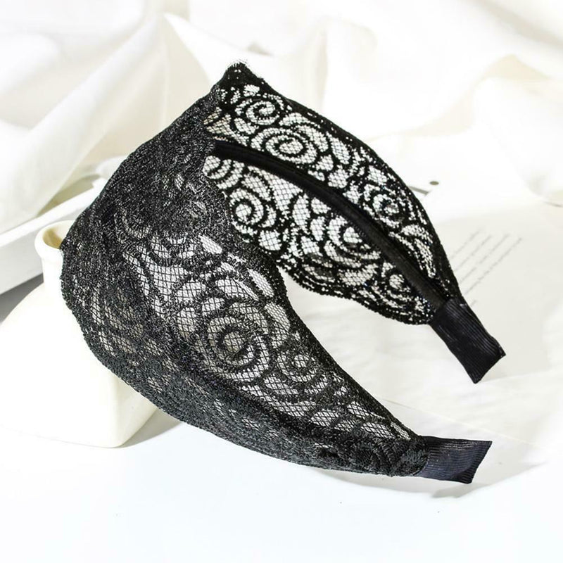 Korean Lace Hollow Headwear Headband Retro Hairdress Headpiece Hair Jewelry A
