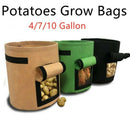 Set of 2 Potato Carrot Onion Grow Bags Greenhouse Balcony Room Bag Container