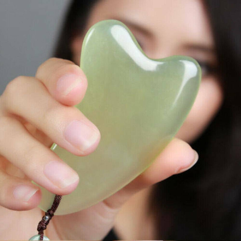 Gua Sha Facial Massage Chinese Medicine Natural Jade Board Scraping Tool.