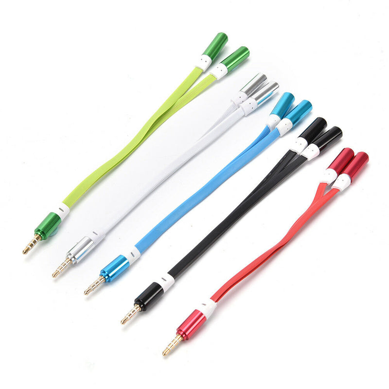 colorful 3.5mm earphone headphone audio cable jack 1 male to 2female split JC3c