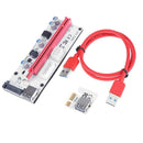 PCI-E 1x to 16x Adapter Video Extender Card with 3 Power Ports Mining Cable