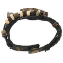 Weave Wrap Around Leather Bracelet Lady Woman Wrist Watch - Black