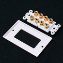 Speaker Cable Wall Plate - 8 Banana Plug