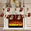 Merry Christmas Banners Paper Hanging Flags Sock Xmas Tree Bunting Garland