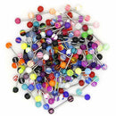 110 Pcs Acrylic Mix Eyebrow Belly Lip Tongue Bar Rings Nose Hoop Ring Body  K2J1