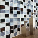 6Pcs Black Mosaic Self-adhesive Bathroom Kitchen Decor Wall Stair Tile S GIG