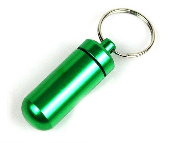 Portable Small Aluminum Waterproof Pill Bottle Cache Drug Container Keychain  Gw