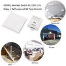 433MHz Wireless Switch AC 220V 1CH Relay Receiver + Self- 86 Type Remote