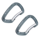 2Pcs 24KN Aluminium Rappelling Rock Climbing Bent Gate Carabiner Keylock