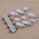 13x Car LED Lights Interior Package T10 Festoon Map Dome License Plate