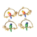 4pcs Parrot Garland Charms Pendant DIY Jewelry Findings Gifts hair Accessory