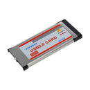 2 Port USB 3.0 Express Card Adapter Hub Cardbus for Laptop M4L6