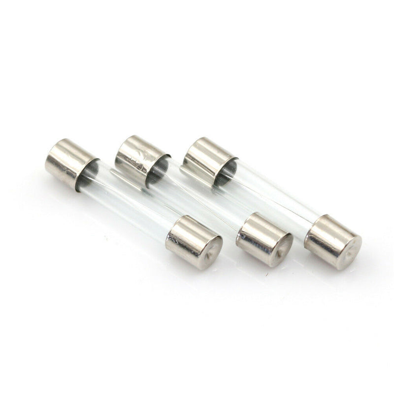 100Pcs F6AL250V Glass Tube Fuse 5x20mm 6A 250V Fast-Blow Glass Tube Fuses S Nw
