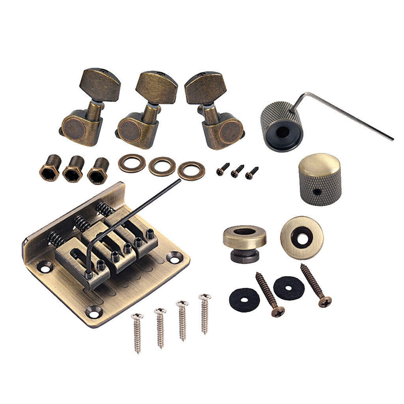 Alloy Cigar Box Guitar Saddle Bridge Tailpiece Set, Bronze, Musical Instrument