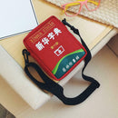 Kids Canvas Shoulder Crossbody Bag Dictionary Letters Children Cute Handbag