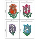 4pcs DIY Flowers Full Drill Special Shaped Diamond Painting Keychains Gifts