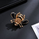 Bees Brooch Black Enamel Corsage Hats Scarf Clips Accessories Green Eyes Br W6V2