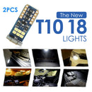 2x Canbus T10 18 SMD LED Wedge Car Interior Dome Reading Clearance Light Bulbs