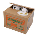 Automated White Kitty Cat Piggy Bank Stealing Saving Money Coin Storage Box