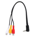 High speed 90degree 3.5mm male jack to 3 RCA female plug adapter audio convertSE