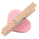 5X(10Pcs Mini Heart Photo Memo Clips Wooden Pegs Crafts Party Favor Hangin J9L1)