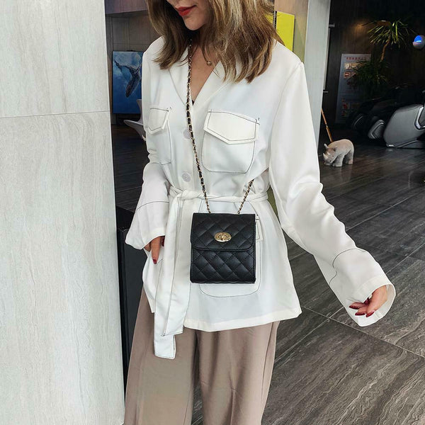 Fashion Messenger Bag Women PU Leather Shoulder Bags Small Purse (Black)