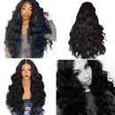 Black Curly Wavy Brazilian Remy Human Hair Body Wave Lace Front Human Hair Wig D