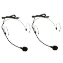 2Pack Condenser Headset Microphone W/ Flexible Wired Boom 3.5mm Mono Black