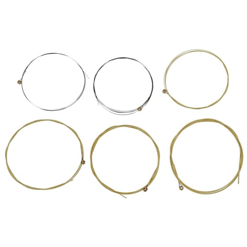 Set 6 Metal Strings for Acoustic Guitar 1 Meter 1M New