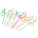 Set Of 10 Mixed Color Creative Curly  Drinking Straws Kids