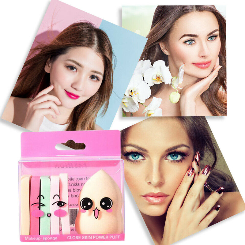 6pcs Cosmetics Puff Smooth Sponge Makeup Beauty Egg Set Facial Powder Puff