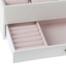 4 Compartment Watch Storage Box Drawer Jewelry Storage Display Leather Squa D4S6