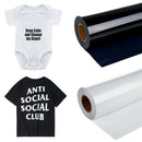 Matte Heat Transfer Vinyl HTV Get 4Roll Black White