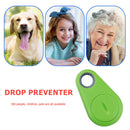 2pcs Smart Bluetooth Pet Anti-Lost Device Drop Shape Tracker Green+Rose Red A
