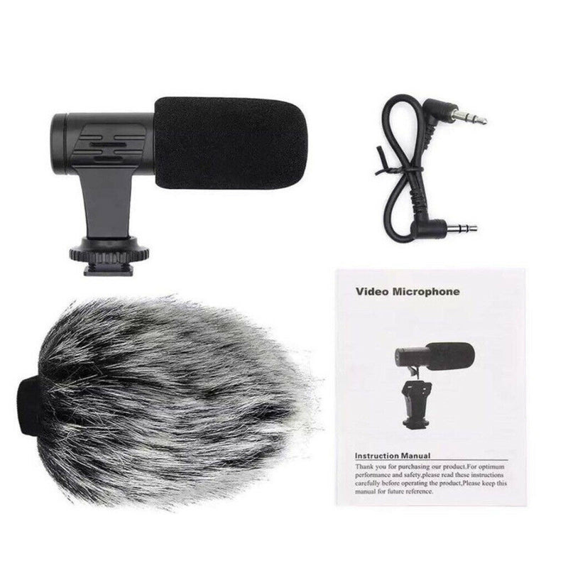 Vlogging Video Camera 3.5mm Microphone Directional Mic Stereo Smartphone Mic