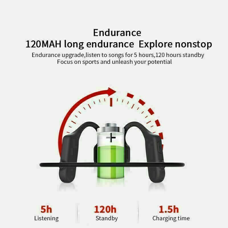 Bone Conduction Headphones Bluetooth 5.1 with Mic Open Ear Earphones Sports