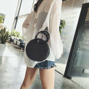 Women Handmade Round Beach Shoulder Bag Circle Straw Bags Summer Woven Ratt Q5V8