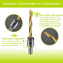 7PCS Countersink Drill Bit, Titanium Plating Drill Bit Set Wood Drill Set W